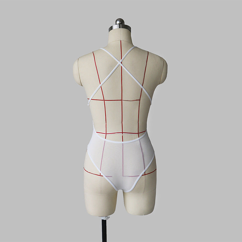 Lace Mesh See-Through Bodysuit for Seduction