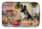 Norwegian Elkhound Christmas Cookies Dish Drying Mat