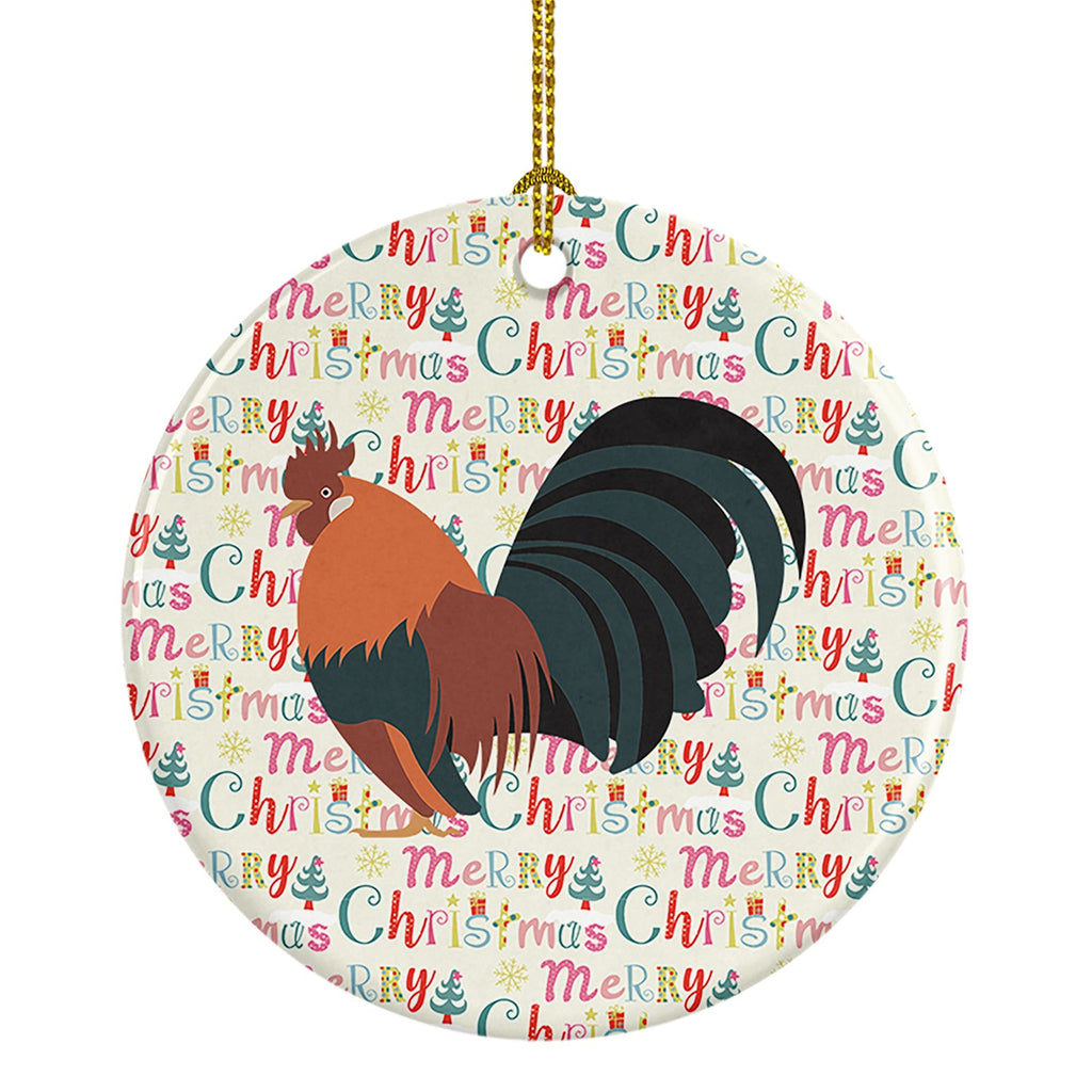 Dutch Bantam Chicken Christmas Ceramic Ornament