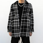 Plaid Woolen Shirt Jacket with Padding