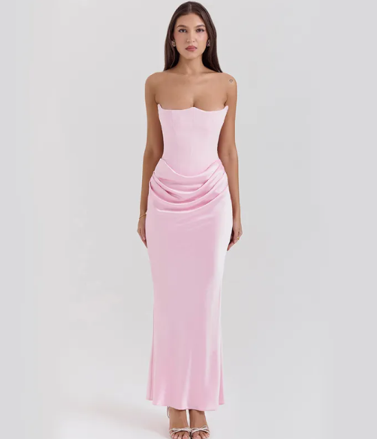 Slim Tube Top Long Dress