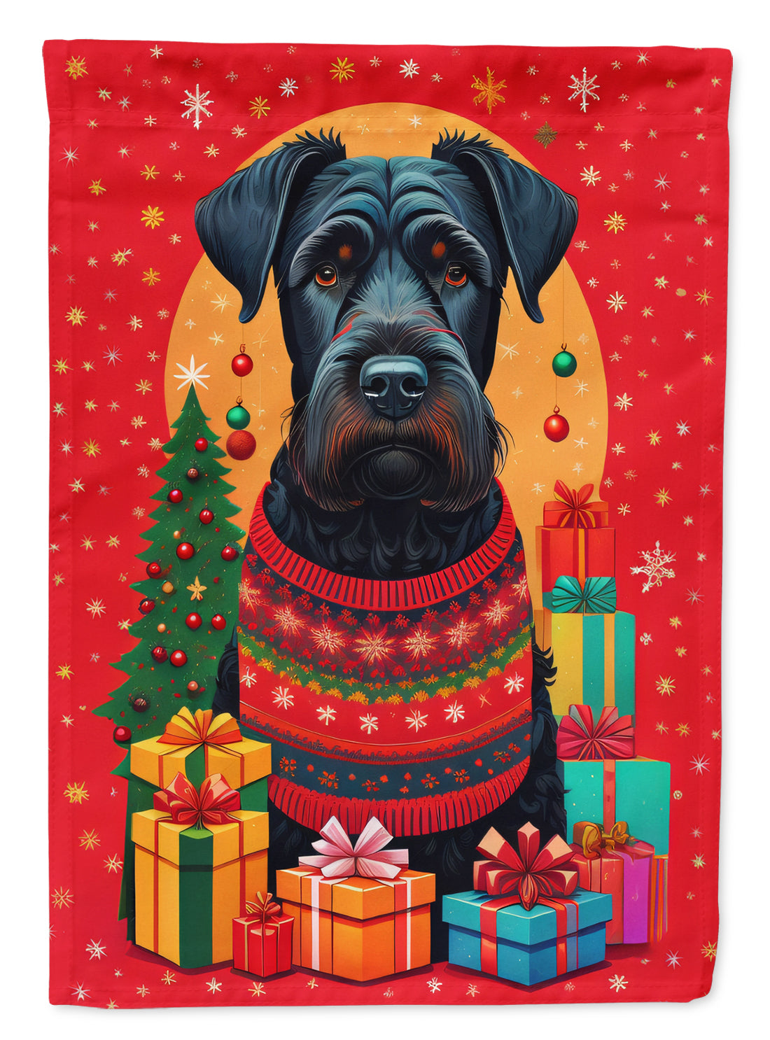 Giant Schnauzer Holiday Christmas House Flag