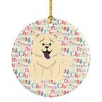 Merry Christmas Chow Chow White Ceramic Ornament