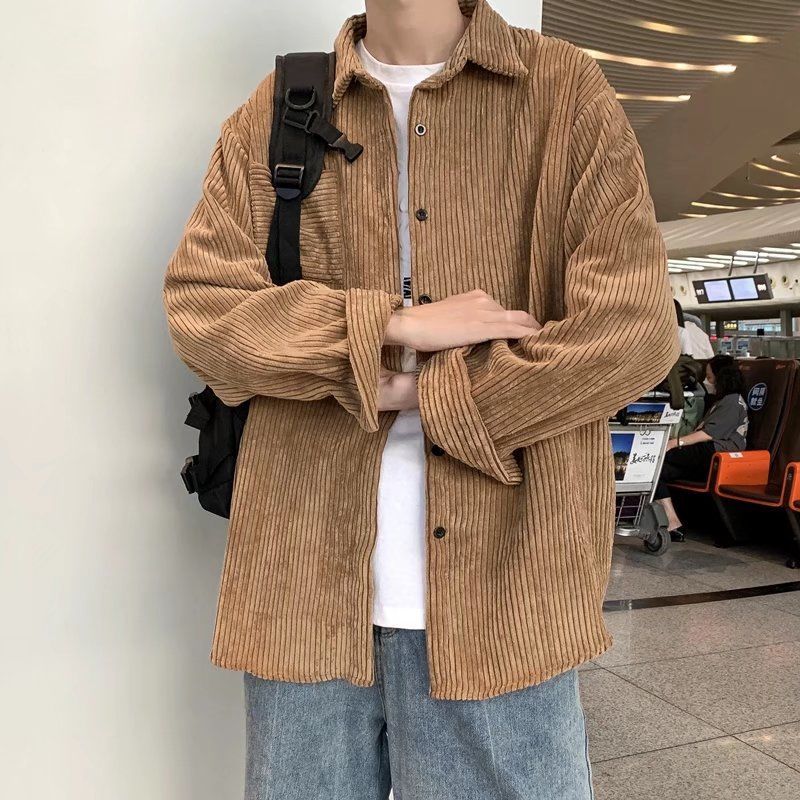 Men's Thick Corduroy Long Sleeve Winter Shirt Coat