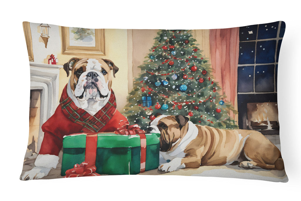 English Bulldog Christmas Throw Pillow