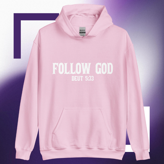 Velvet Digital Letter Hoodie - Christ Follow God Design | Streetwear