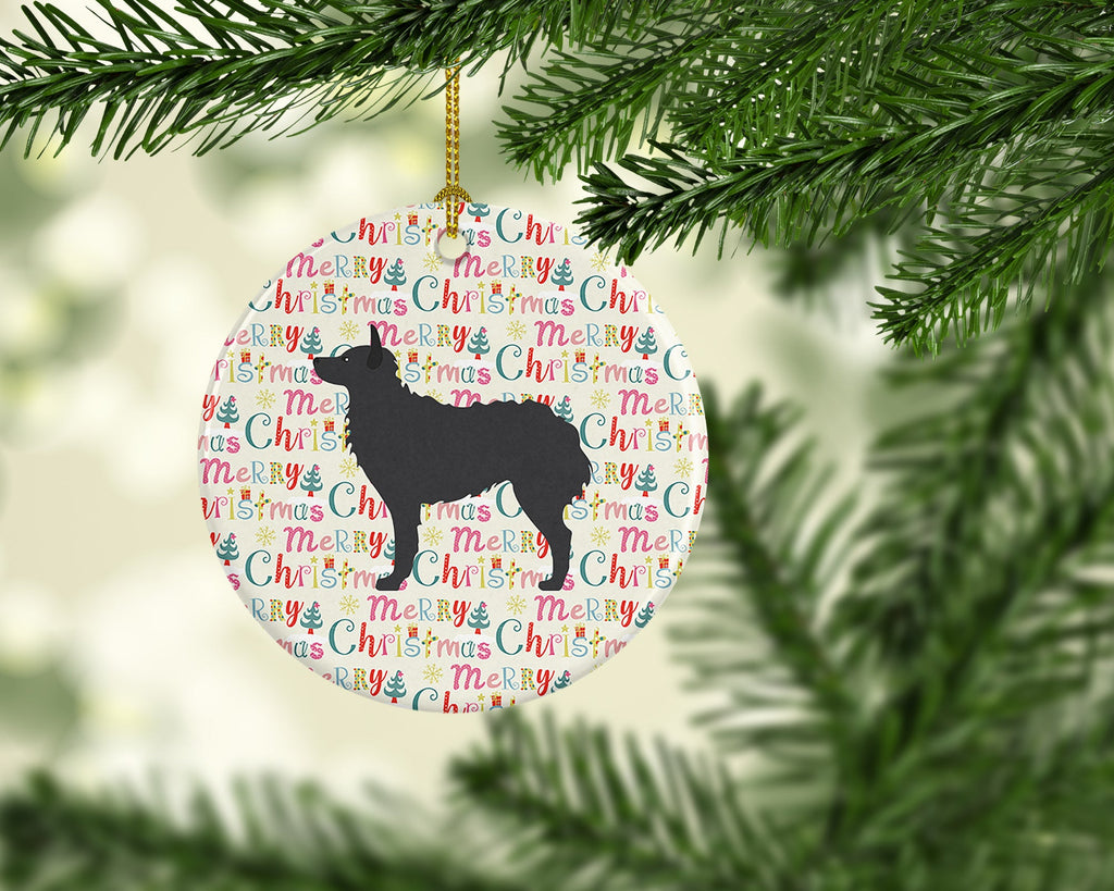Croatian Sheepdog Merry Christmas Ceramic Ornament