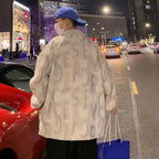 Casual Korean Men's Jacket with Trendy Print Design