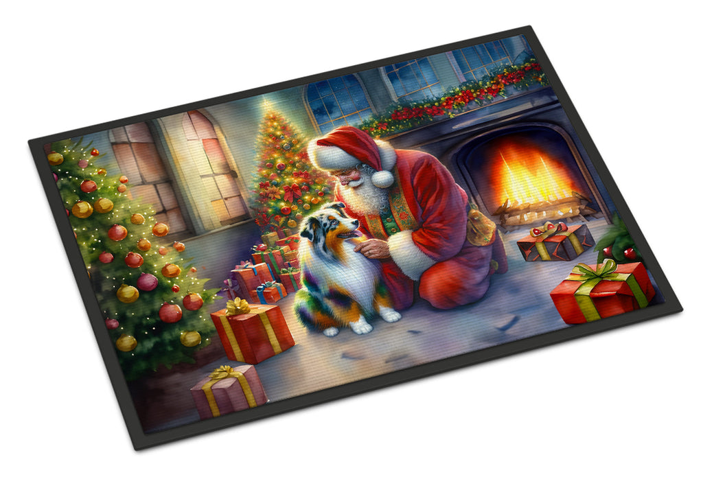 Australian Shepherd and Santa Claus Doormat