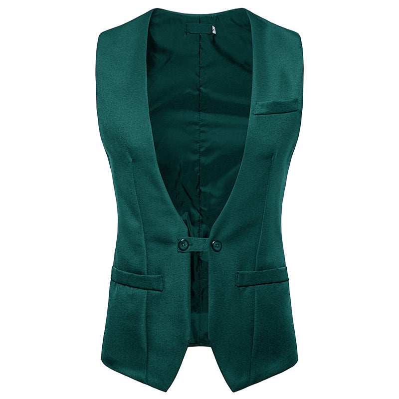 Men's Business Suit with Black Vest and Jacket