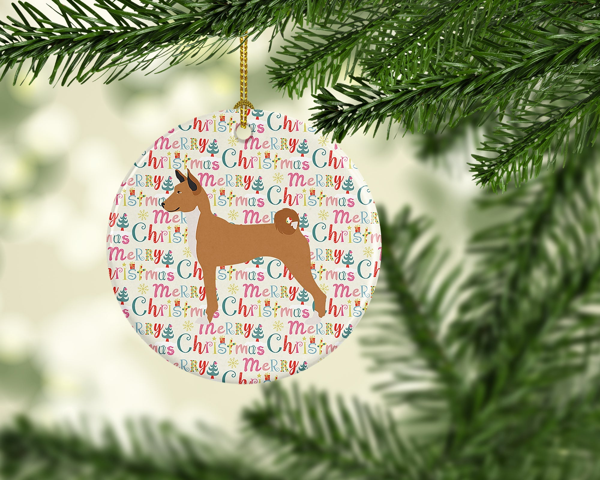 Telomian Merry Christmas Ceramic Ornament