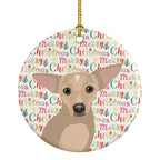 Chihuahua Silver Christmas Ceramic Ornament