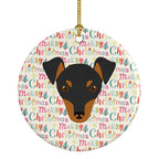 Manchester Toy Terrier Merry Christmas Ceramic Ornament