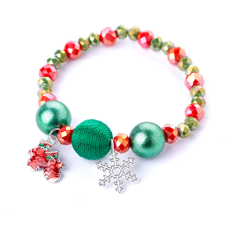 Christmas Snowflake Bead Bracelet