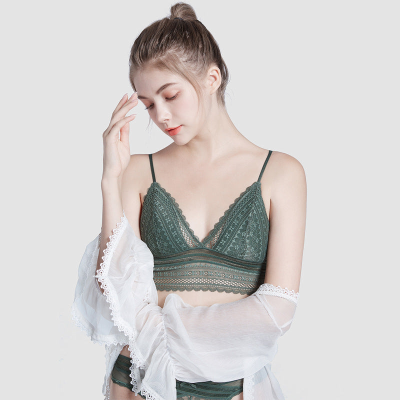 French Lace U-Back Bralette with Triangle Cups Set
