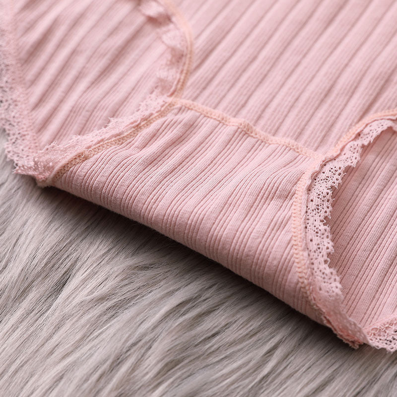 Lace Trim Triangle Panties for Girls