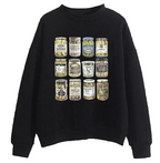 Comfortable Loose Fit Round Neck Letter Sweater for Women