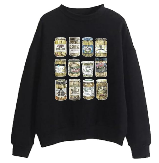 Comfortable Loose Fit Round Neck Letter Sweater for Women