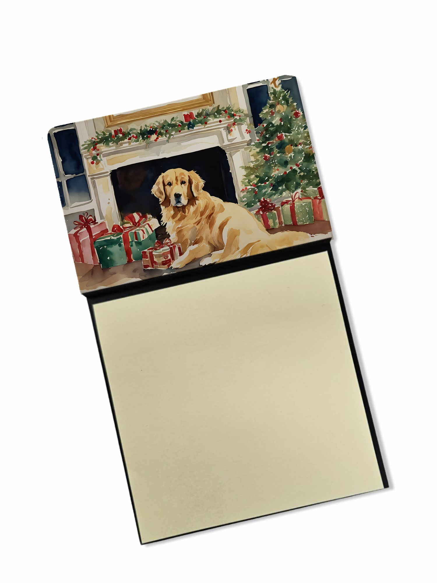 Golden Retriever Cozy Christmas Sticky Note Holder