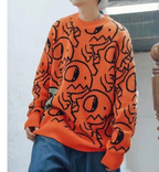 Men's Cartoon Pattern Collision Jumper