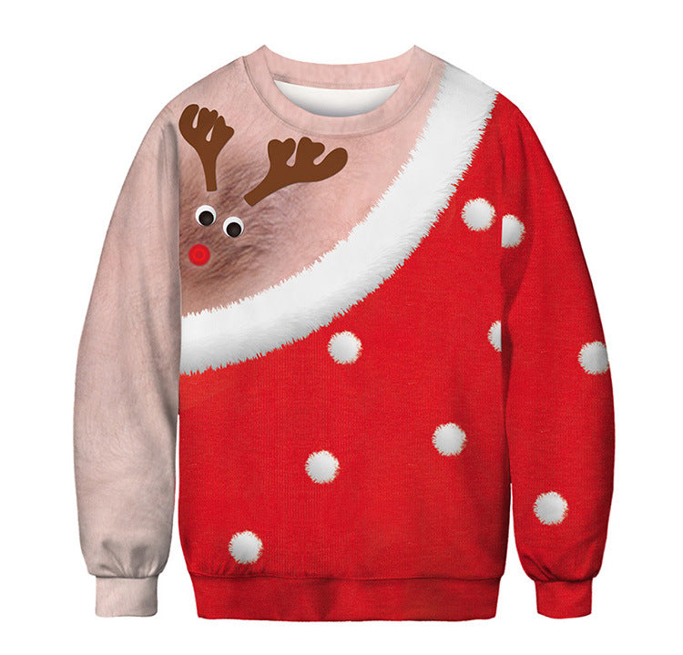 Men's 3D Christmas Reindeer Digital Print Hoodie | Streetwear