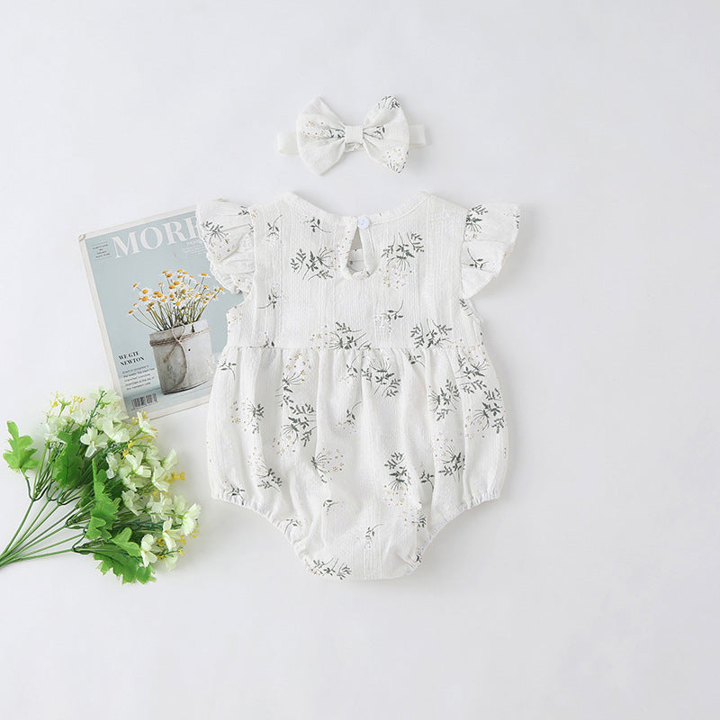 2022 Summer Baby Cotton Bodysuit with Sleeves