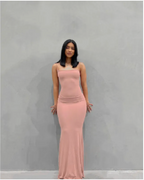 Solid Color Sleeveless Maxi Dress