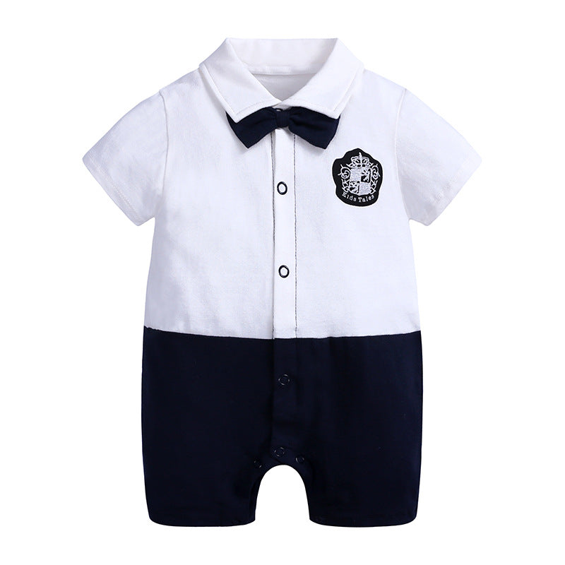 Gentleman Baby Bodysuit Summer Romper for Infants