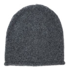 Charcoal Essential Knit Alpaca Beanie | Embroidered Cap