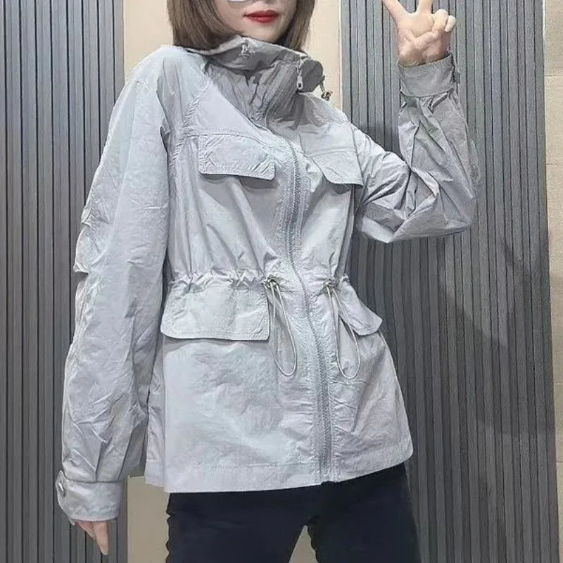 Deeptown Vintage Women's Oversize Windbreaker Jacket