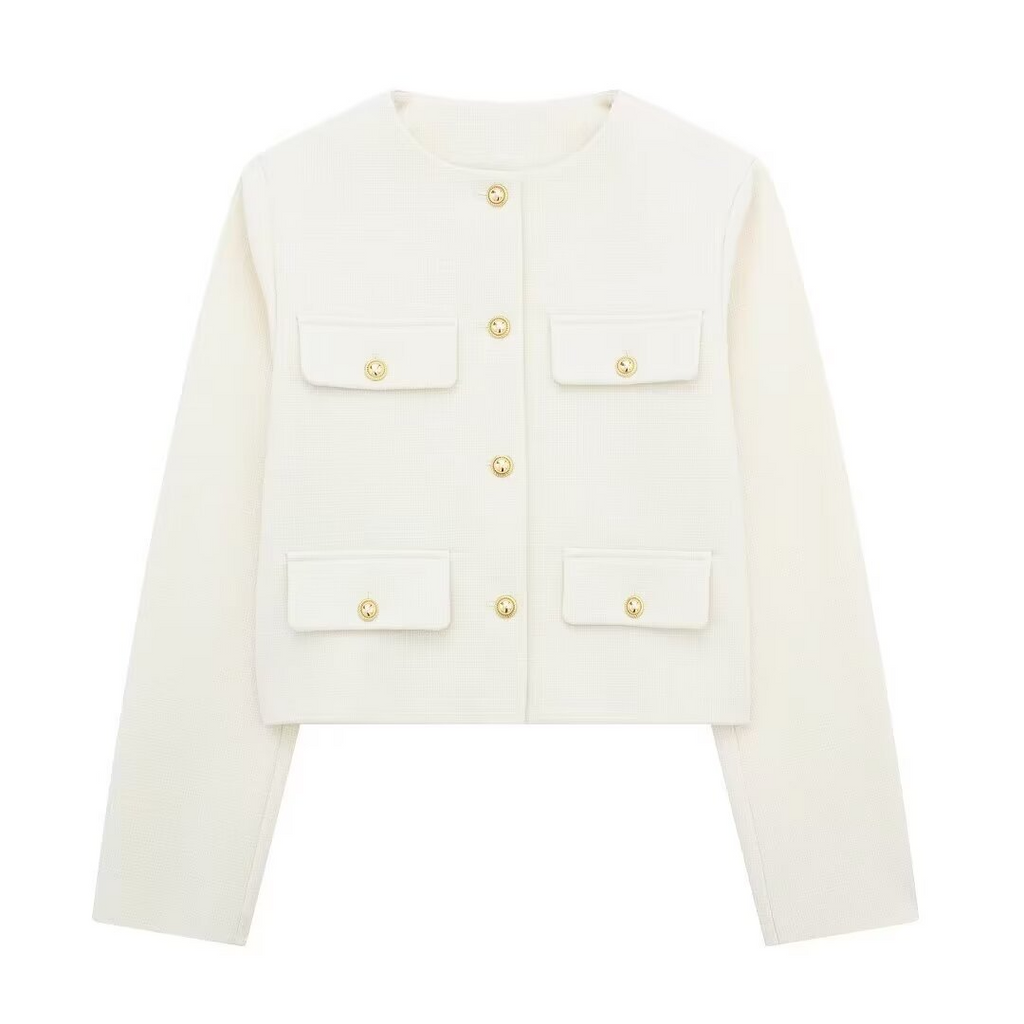 Fashion Casual Flip Trim Short Coat