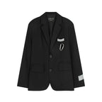 Black Suit Jacket - Men's Casual Loose Blazer Outerwear