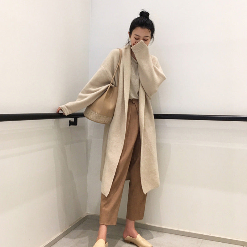 Women's Mid-Length Loose Large Sweater Coat