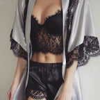 Lace Trim Sexy Back Wireless Bralette
