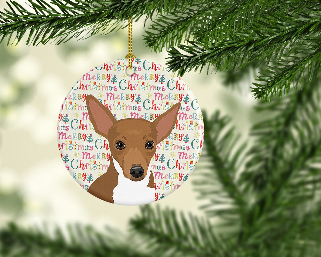 Chihuahua Chocolate and White #1 Christmas Ceramic Ornament