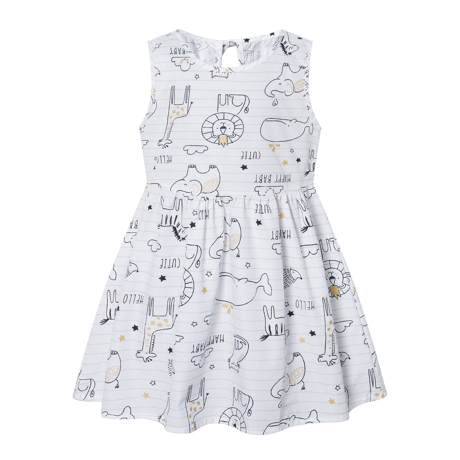 Baby Cotton Sleeveless Printed Dress for Kids