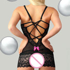 Transparent Black Lace Sleepwear for Women
