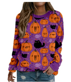 Halloween Women's Printed Long Sleeve Sweater