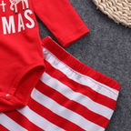 Children's Christmas Romper Set with Long Pants & Sleeves