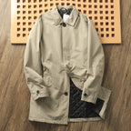 Men's Thick Thermal Quilted Windproof Trench Coat