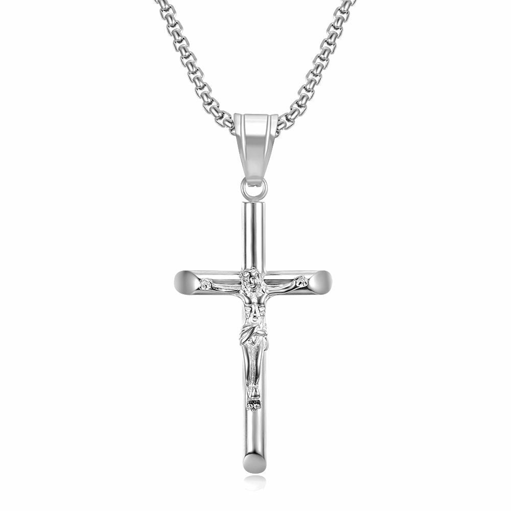 [Duplicate] Hip Hop Titanium Steel Crucifix Pendant Necklace