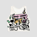 Cartoon Cat Printed V-neck Summer Camisole Top