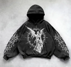 Hooded Printed Hip Hop Y2G Streetwear Sweatshirt | Streetwear