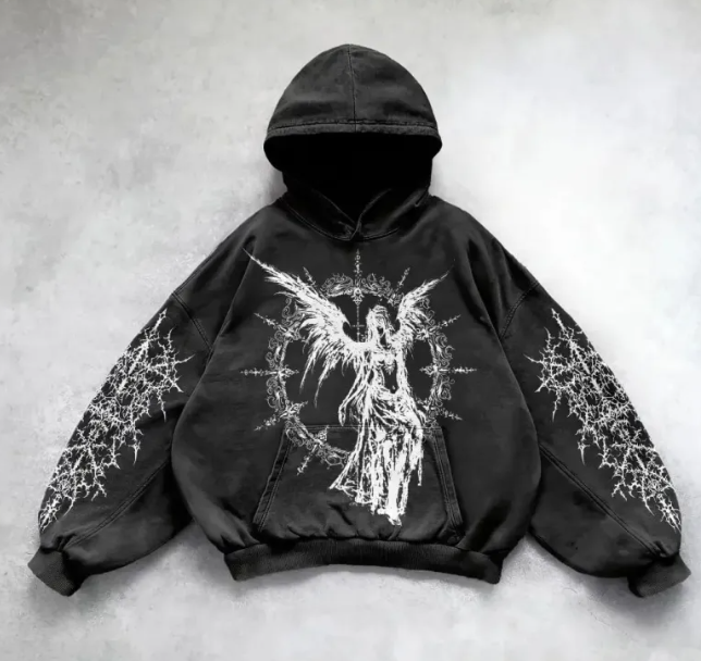 Hooded Printed Hip Hop Y2G Streetwear Sweatshirt | Streetwear