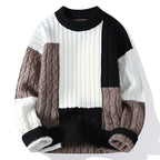 Men's Crew Neck Pullover Sweater with Color Contrast | Streetwear