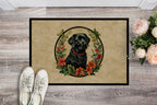 Labrador Retriever Christmas Flowers Doormat