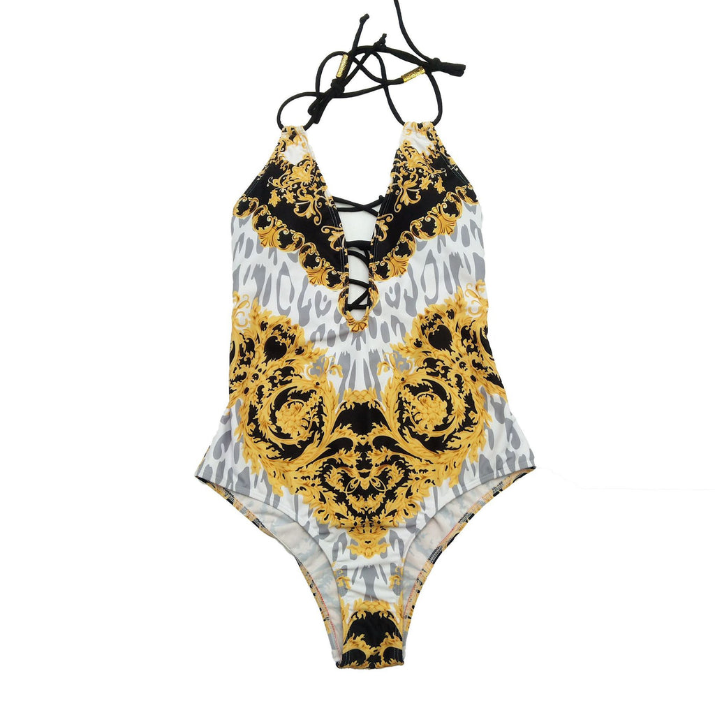 Women's One-Piece Swimsuit with Print Bikini Design