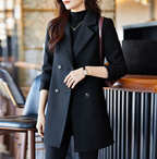 Black Double Breasted Women's Suit Jacket for Fall/Winter