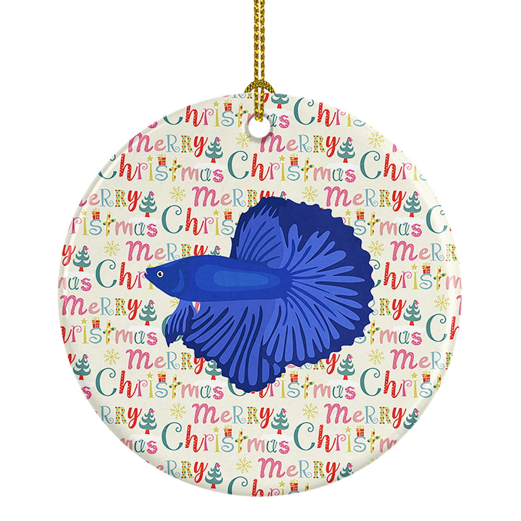 Super Delta Tail Betta Christmas Ceramic Ornament