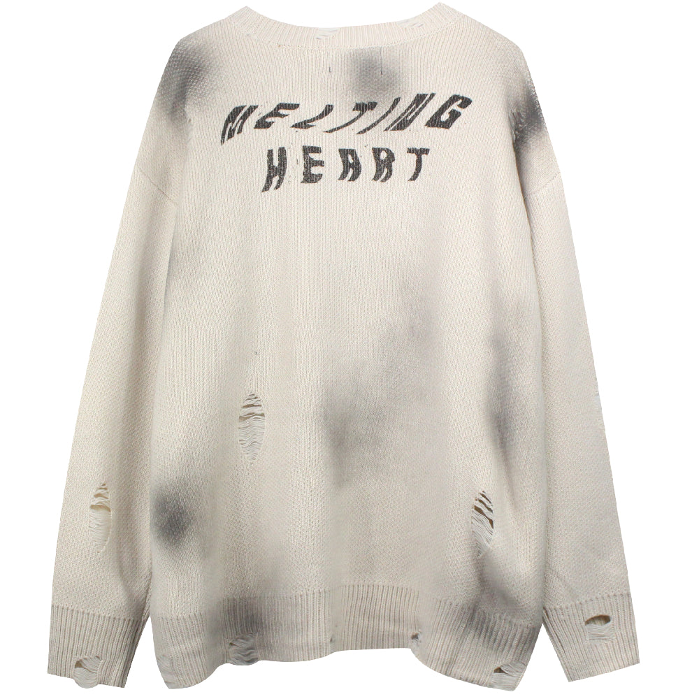 Retro Hand-Painted Heart Hip Hop Sweater for Couples
